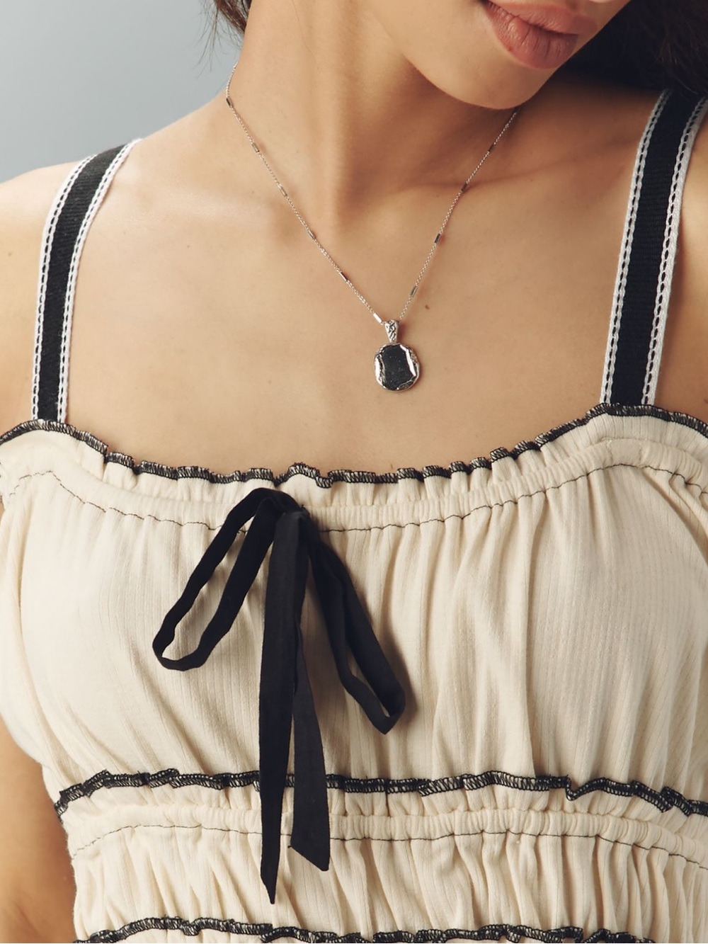 Pilcro Tiered Ruffle Hem Ruched Tank Top - Picture 2 of 4